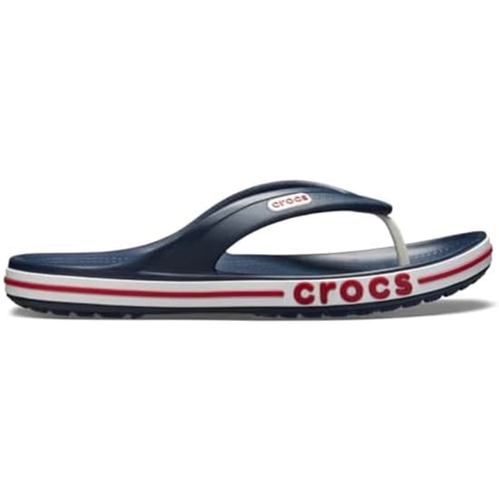 Men's Crocs Baya Lined Thong Toe Flip Flops in Navy/Pepper - Image 1