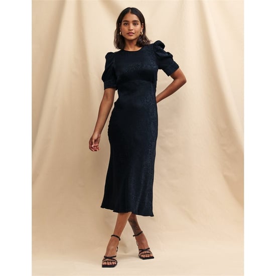 Women's Nobodys Child Moira Crew Neck Midi Slip Dress in Black - Image 1