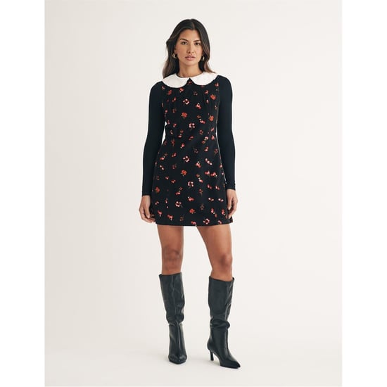 Women's Nobodys Child Mpl Collared Neck Mini A-Line Dress in Black - Image 1