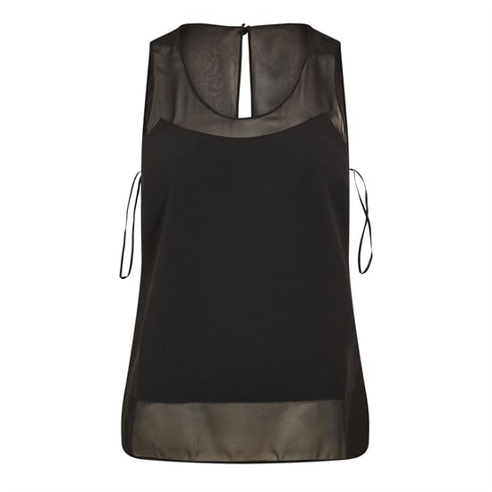 Dames Ted Baker Mouwloze Top met Paneel Detail in Zwart - Image 1