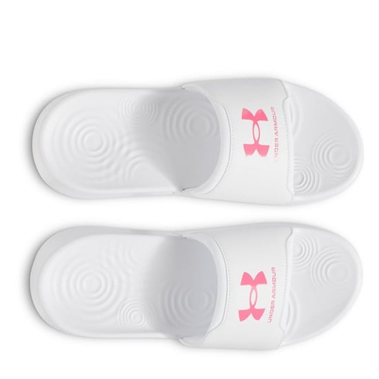 Women's Under Armour Ignite Select Open Toe Slides in White - Image 4