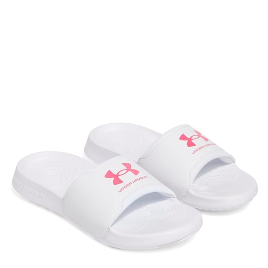 Women's Under Armour Ignite Select Open Toe Slides in White - Image 5