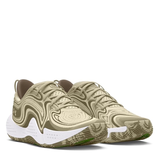 Men's Under Armour UA Spawn 6 Camo Basketball Lace-Up Trainers in Brown - Image 5