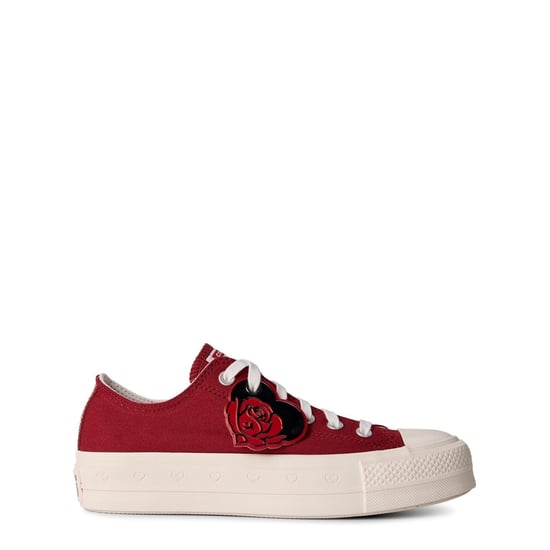 Women's Converse Taylor All Star Platform Canvasas Low Top Shoes in Park Red 642 - Image 1
