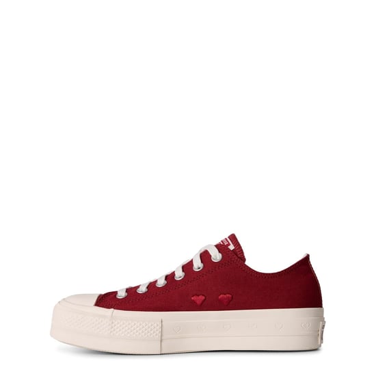 Women's Converse Taylor All Star Platform Canvasas Low Top Shoes in Park Red 642 - Image 2