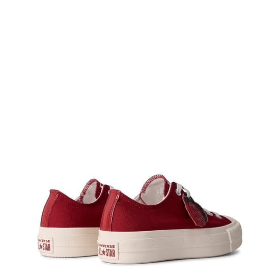 Women's Converse Taylor All Star Platform Canvasas Low Top Shoes in Park Red 642 - Image 4