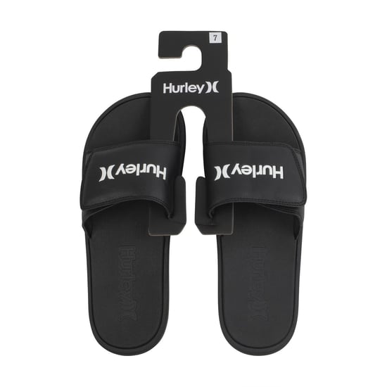 Men's Hurley Vel Flip Slides Sandals in Black /White - Image 1