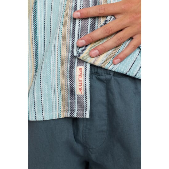 Revolution Short-sleeved cuban shirt blue - Image 3