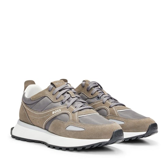 Men's Boss Trainers in Open Grey - Image 3