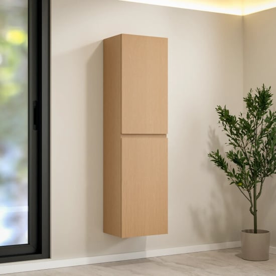 Mirlux Badkamermeubel set monaco 100cm licht eiken wastafel zwart pre-order - Image 2