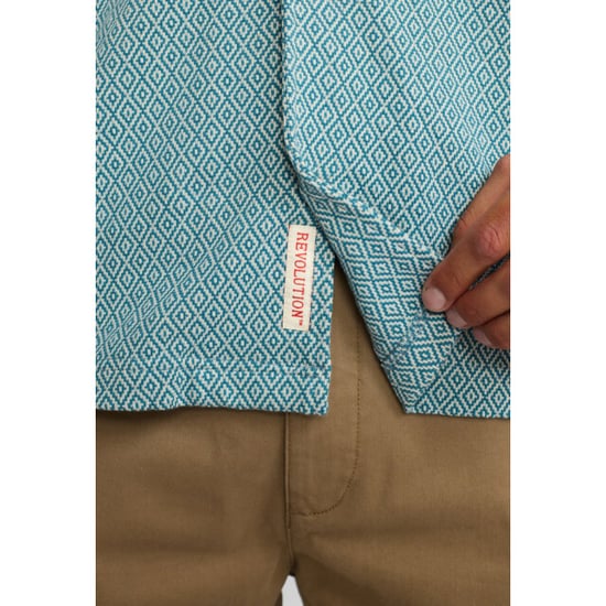 Revolution Jacquard short-sleeved cuban shirt dustblue - Image 3