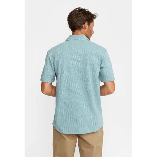 Revolution Jacquard short-sleeved cuban shirt dustblue - Image 5