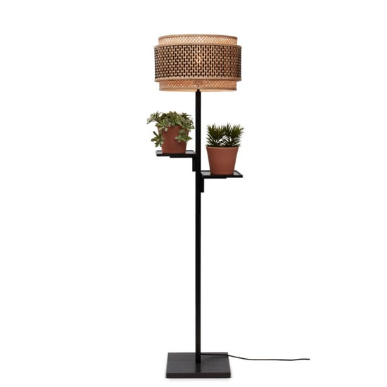 Good&Mojo Vloerlamp bhutan zwart/bamboe Ø40x160cm - Image 1