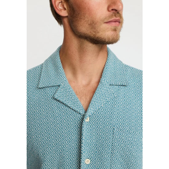 Revolution Jacquard short-sleeved cuban shirt dustblue - Image 6