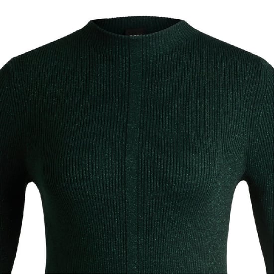Women's Boss Fireanami Mock Neck Short Sleeve Midi Dress in Open Green - Image 2