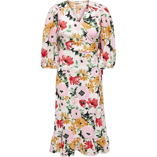 Women's Only Olivia V-Neck Midi Wrap Dress in Cloud Dancer - Image 3
