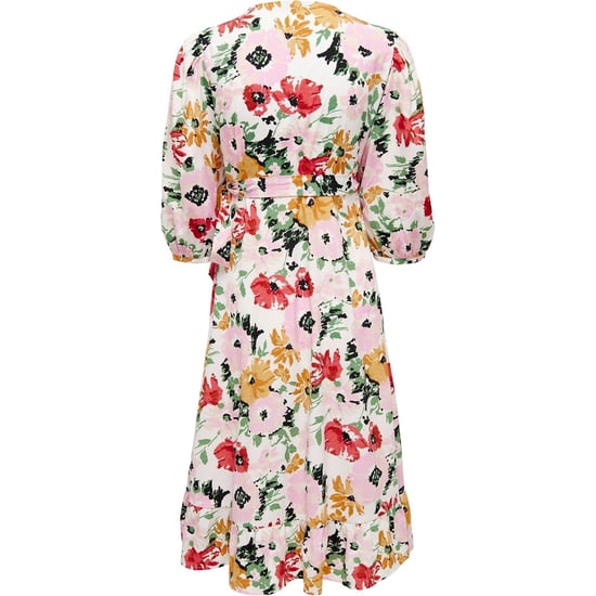 Women's Only Olivia V-Neck Midi Wrap Dress in Cloud Dancer - Image 4