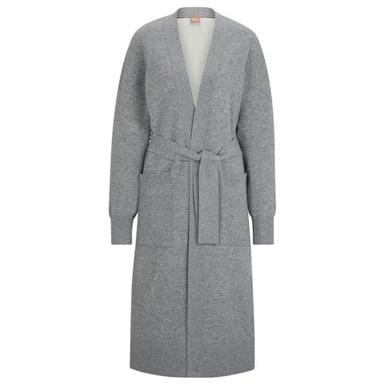 Women's Boss V-Neck Long Sleeve Dressing Gown in Silver - Image 1