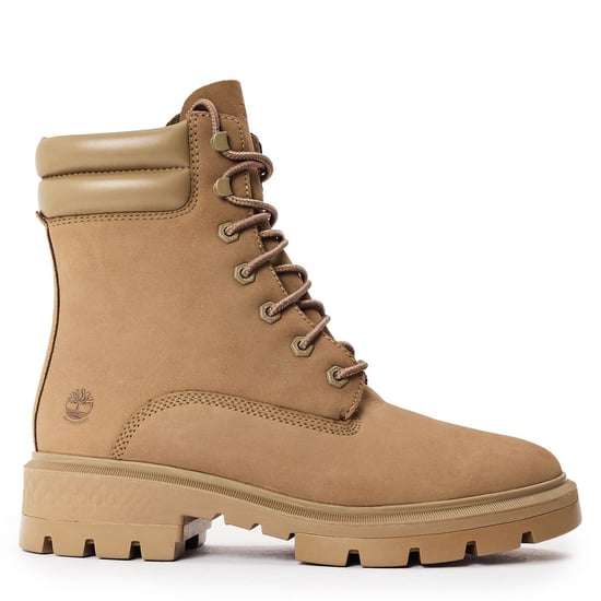 Women's Timberland 6 In Lace Up Ankle Boots with Logo in Taupe Gray - Image 1