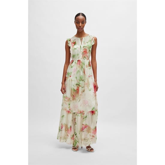 Women's Boss Crew Neck Maxi A-Line Dress in Open Misc - Image 6