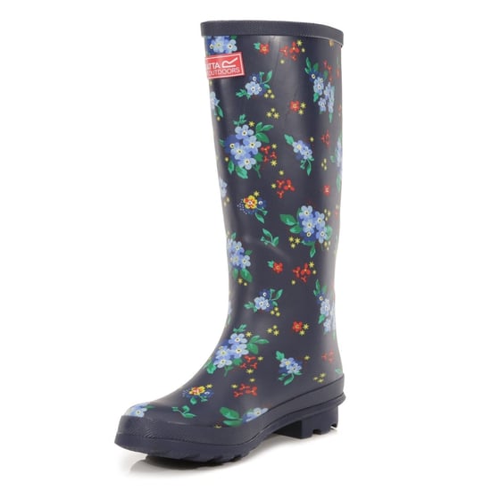 Women's Regatta Lady Fairweath Floral Rain Boots in Navy/RebelRd - Image 3