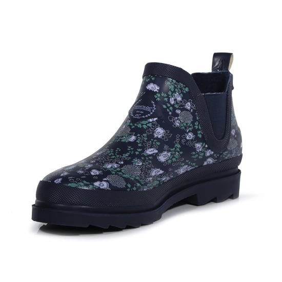 Women's Regatta Harper Floral Rain Boots with Lug Sole in Navy/Floral - Image 2