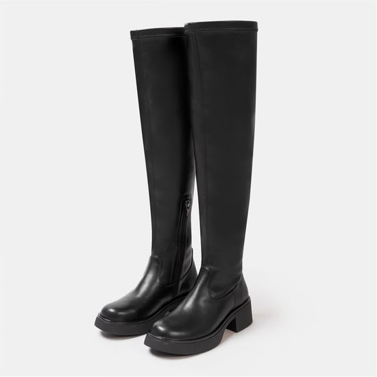 Women's Miso Over The Knee Ladies Boots in Black - Image 5