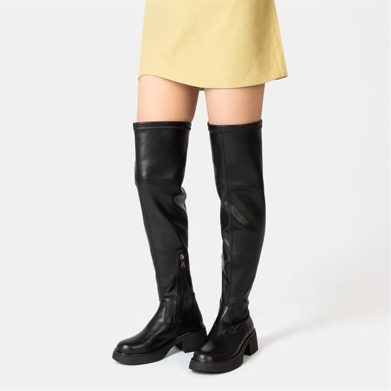 Women's Miso Over The Knee Ladies Boots in Black - Image 6