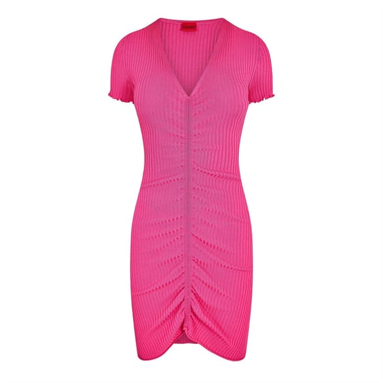 Women's Hugo 10270354 01 Mini Dress in Bright Pink - Image 1