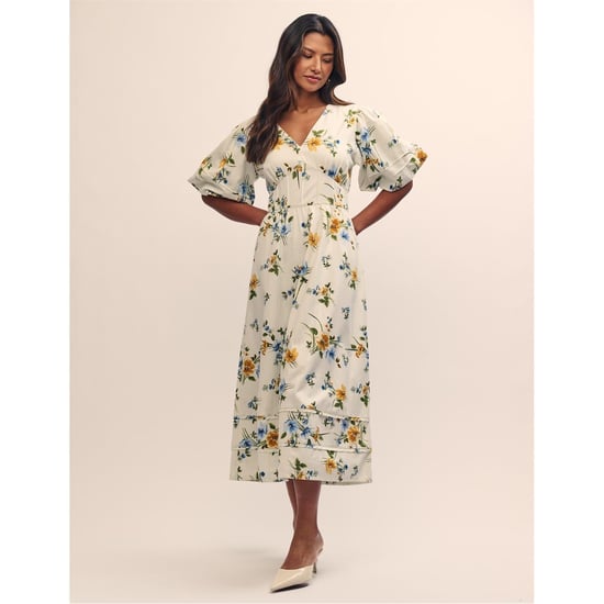 Women's Nobodys Child Clover V-Neck Midi Dress in Multi - Image 1