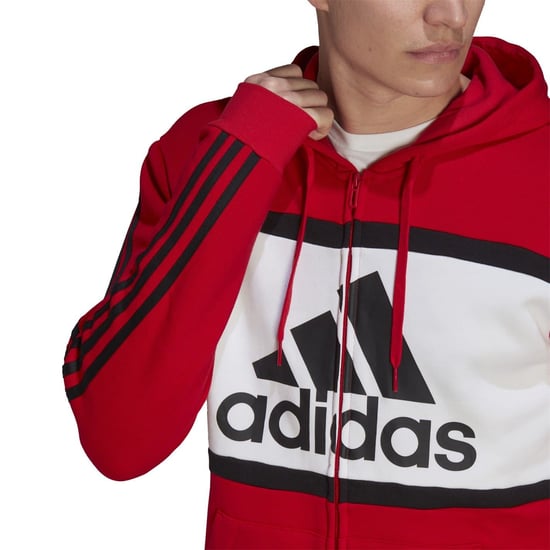 Men's adidas Colr Blk Hoody in Red - Image 4