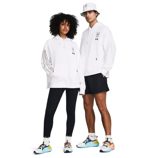 Men's Under Armour Pride Hooded Relaxed Fit Sweatshirt in White - Image 2