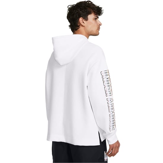 Men's Under Armour Pride Hooded Relaxed Fit Sweatshirt in White - Image 3
