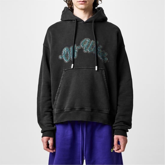 Men's Off White Bacchus Skate Hoodie in Black - Image 1