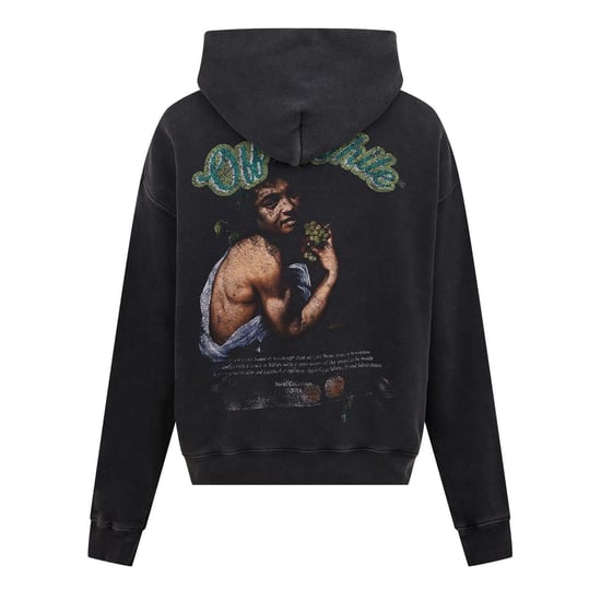 Men's Off White Bacchus Skate Hoodie in Black - Image 6