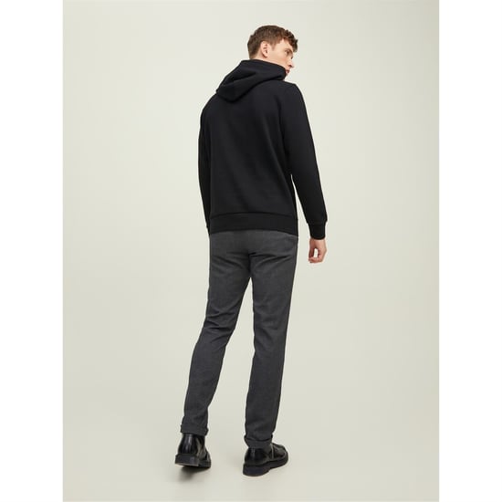 Men's Jack and Jones Bluarchie Hooded Long Sleeve Sweatshirt in Black - Image 3