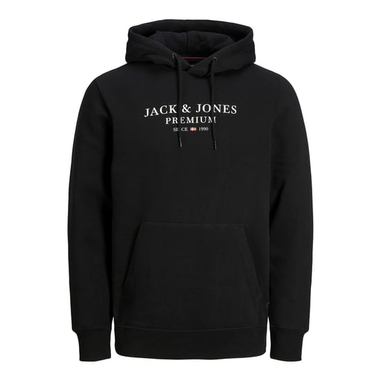 Men's Jack and Jones Bluarchie Hooded Long Sleeve Sweatshirt in Black - Image 5