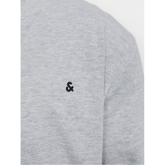 Men's Jack and Jones Paulos Solid Patterned Zip Neck Ribbed Cuff Sweat Jacket in Grey Melange - Image 5