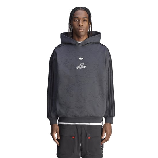 Men's adidas Originals 100t Hoodie in Carbon - Image 3