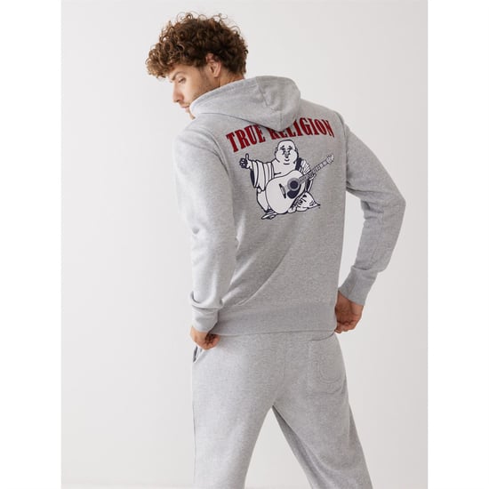 Men's True Religion Buddha Pllovr in Heather Grey - Image 2