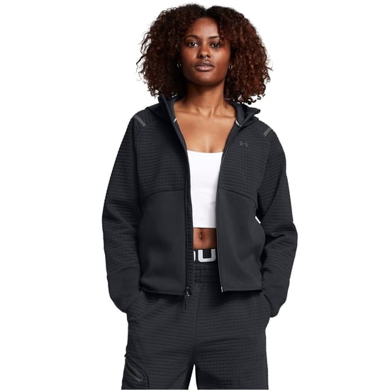 Women's Under Armour Full-Zip Long Sleeve Sweatshirt in Black - Image 3
