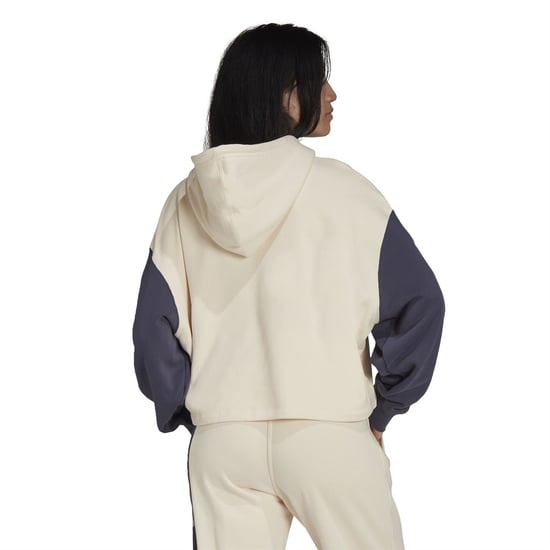 Women's adidas Originals Cropped Hooded Relaxed Fit Sweatshirt in Wonwhi/Shanav - Image 3