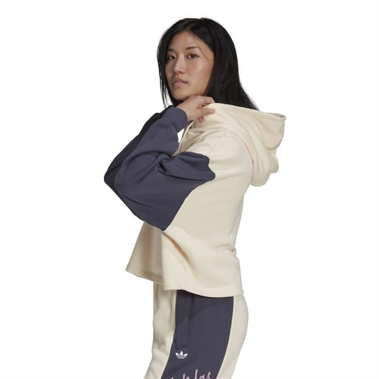 Women's adidas Originals Cropped Hooded Relaxed Fit Sweatshirt in Wonwhi/Shanav - Image 5