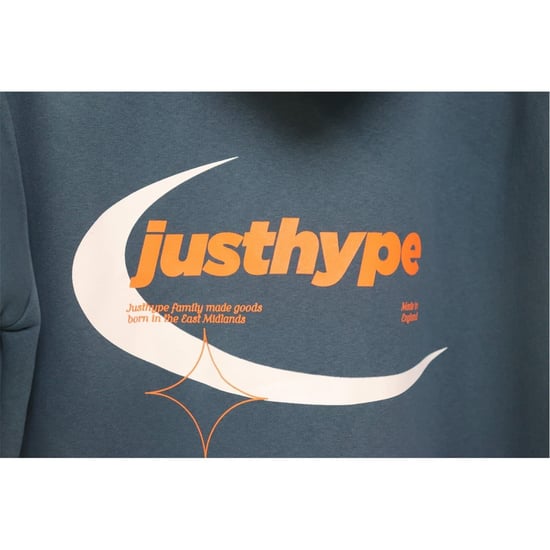 Men's Hype Moon Hooded Regular Fit Sweatshirt in Blue - Image 3