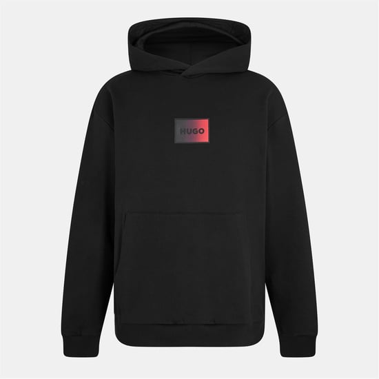 Men's Hugo Hooded Neck Drop Shoulder Sweatshirt in Black 001 - Image 1