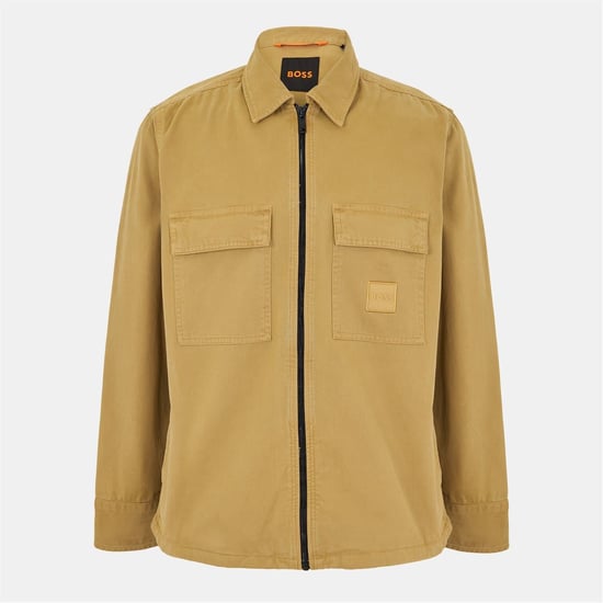 Men's Boss Lovel Zipped Overshirt in Medium Beige - Image 1