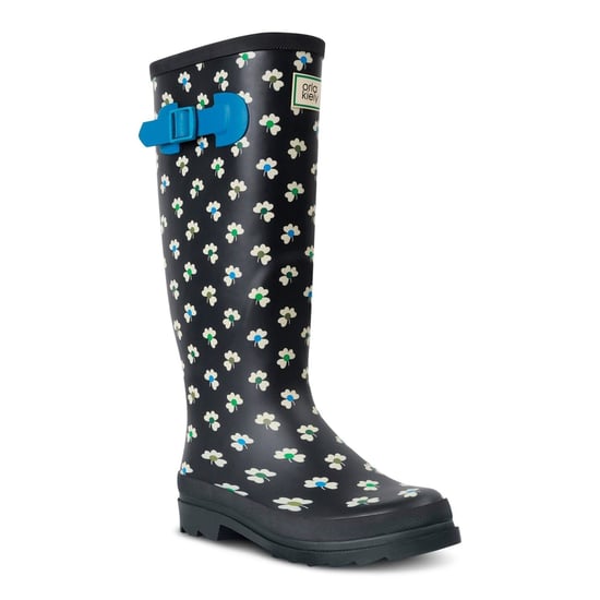 Women's Regatta Orla Floral Patterned Wellington Boots in Clover Black - Image 1