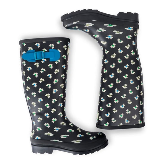 Women's Regatta Orla Floral Patterned Wellington Boots in Clover Black - Image 3