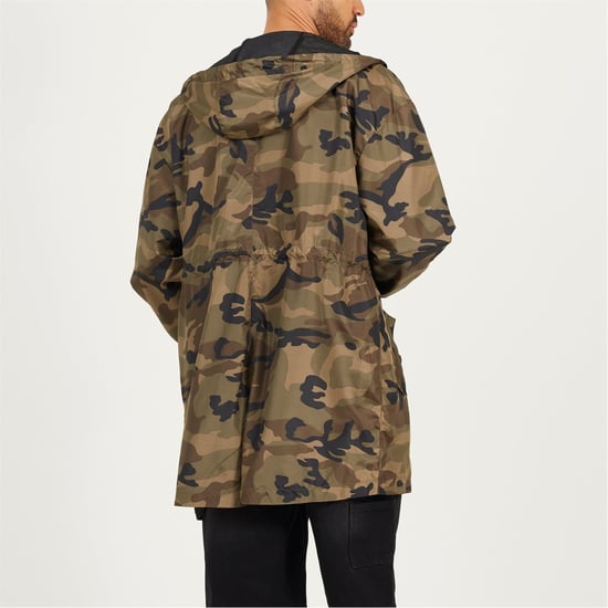 Men's Brave Soul Camo Print Oversized Parka in Khaki Print - Image 2