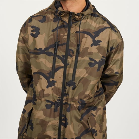 Men's Brave Soul Camo Print Oversized Parka in Khaki Print - Image 3